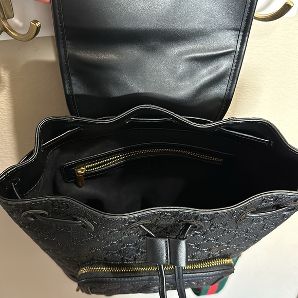 Black Leather Backpack - Picture 3 of 13